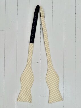 Tommy Hilfiger Yellow/White Gingham Self-Tie Bow Tie